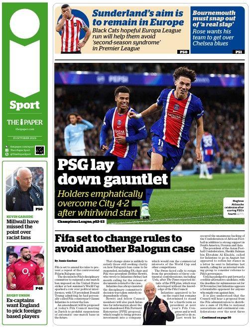 The i Paper back page