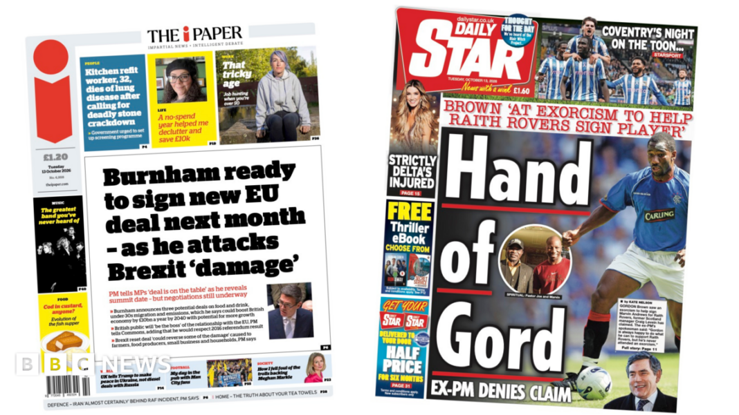 The Papers: ‘Burnham ready to sign new EU deal’ and ‘Hand of Gord’ The Papers: ‘Burnham ready to sign new EU deal’ and ‘Hand of Gord’