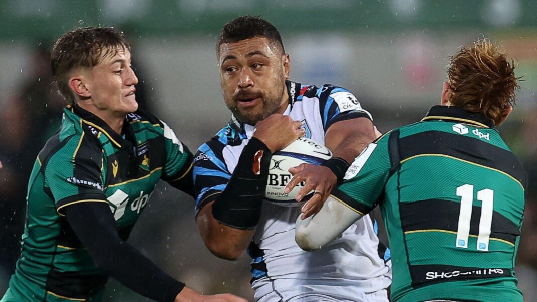 Taulupe Faletau carries the ball for Cardiff against Northampton