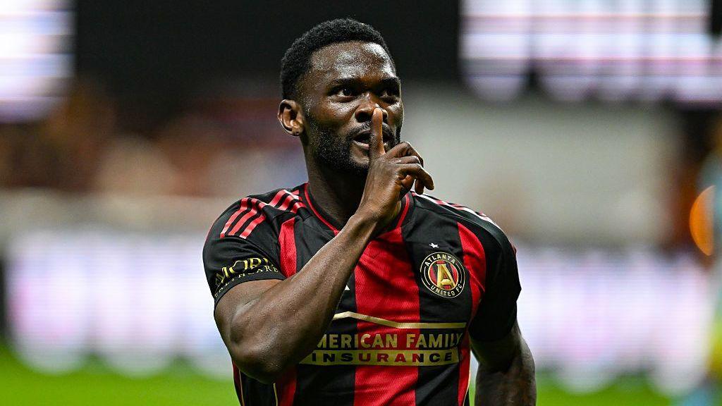 Latte Lath celebrating a goal for Atlanta United