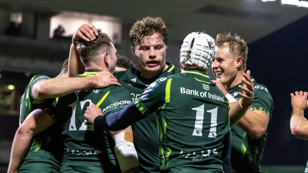 Connacht secure bonus-point win over Zebre Connacht celebrating a try