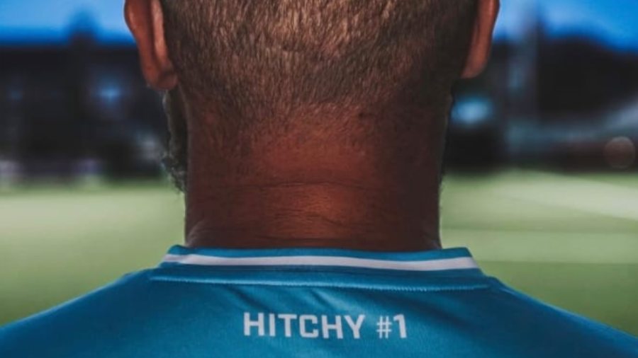 A Barton Town shirt with 'Hitchy #1' on the back in tribute to James Hitchcock, who was killed on a night out in December 2024
