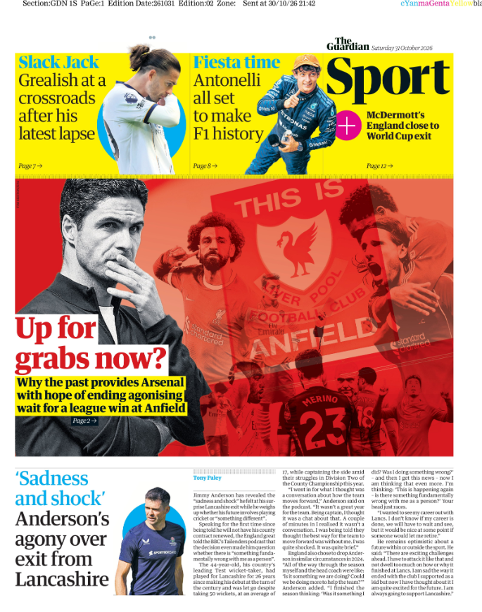 Guardian back page