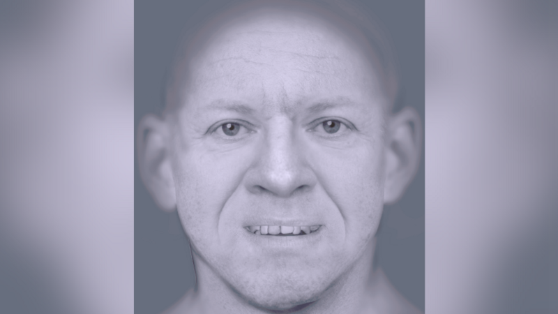 Digital recreation of man's face