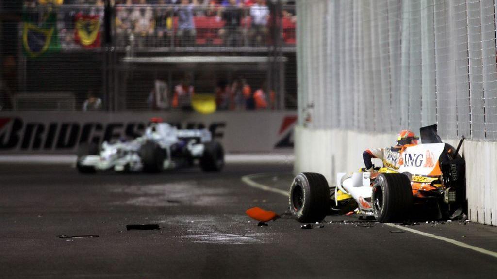Nelson Piquet Jr's crashed car