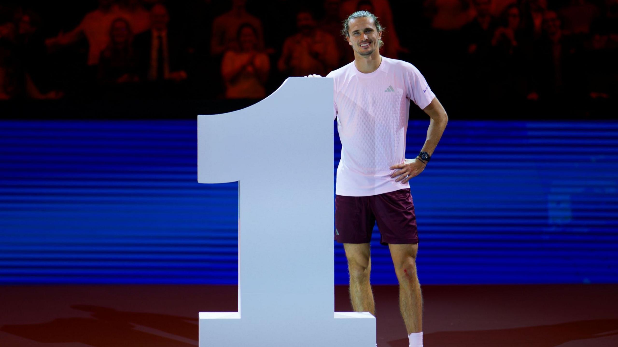 Alexander Zverev celebrates becoming the world number one
