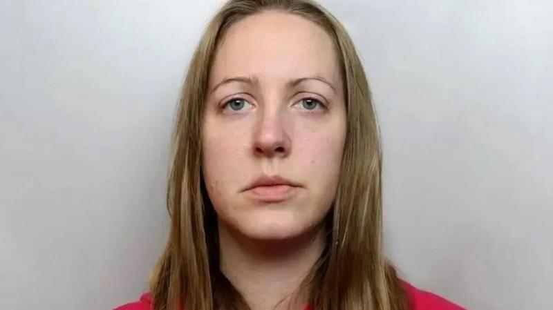 Image is a police mugshot of Lucy Letby