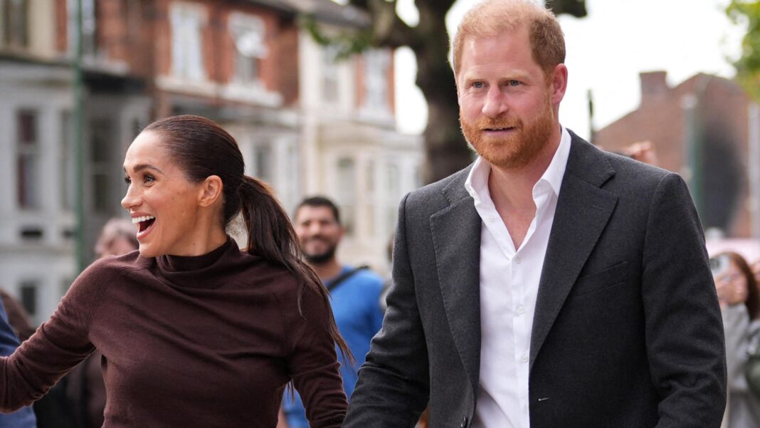 Prince Harry and Meghan arrive for a visit to Himmah Hub in Nottingham