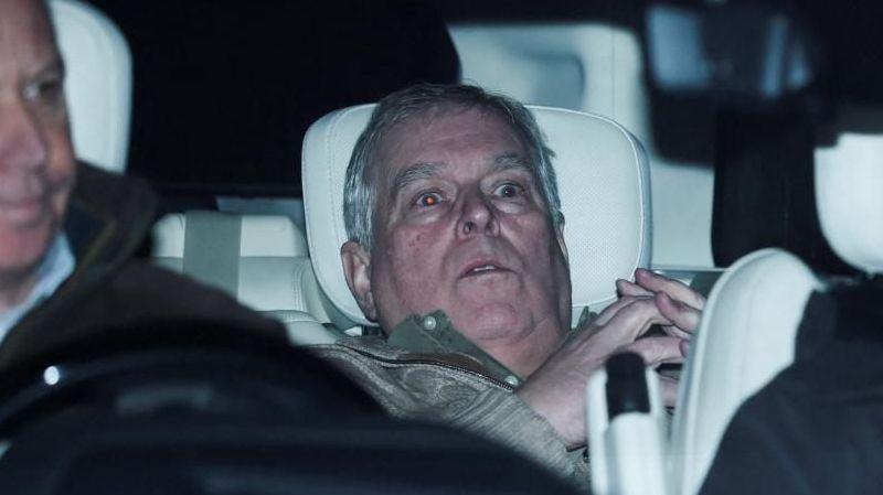 Andrew Mountbatten-Windsor in the back of a car
