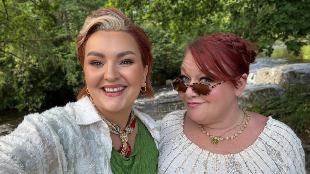Bronwen Lewis showing the Welsh countryside to Jada Star during her visit to Wales.