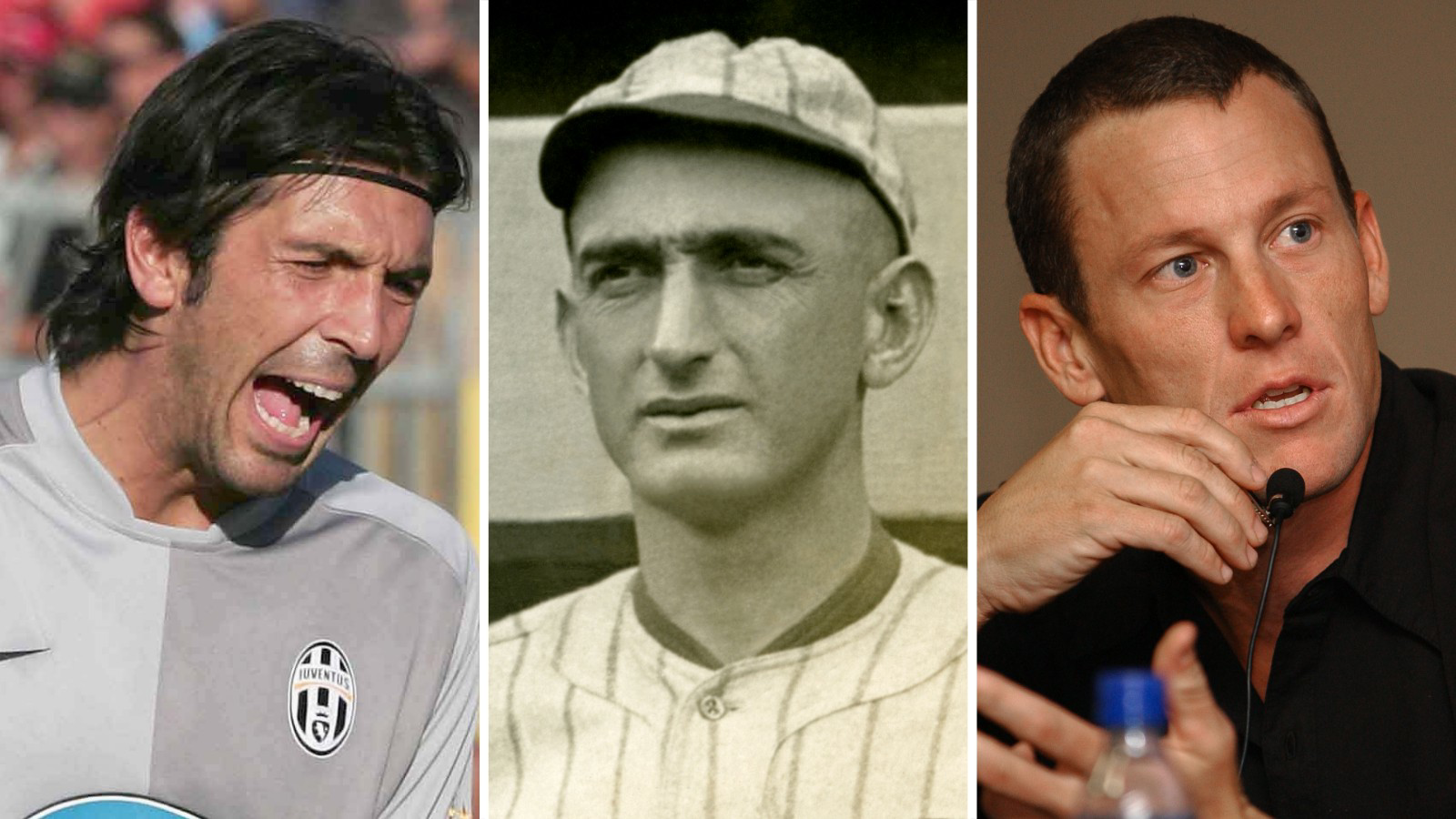 Gianluigi Buffon, Joe Jackson and Lance Armstrong