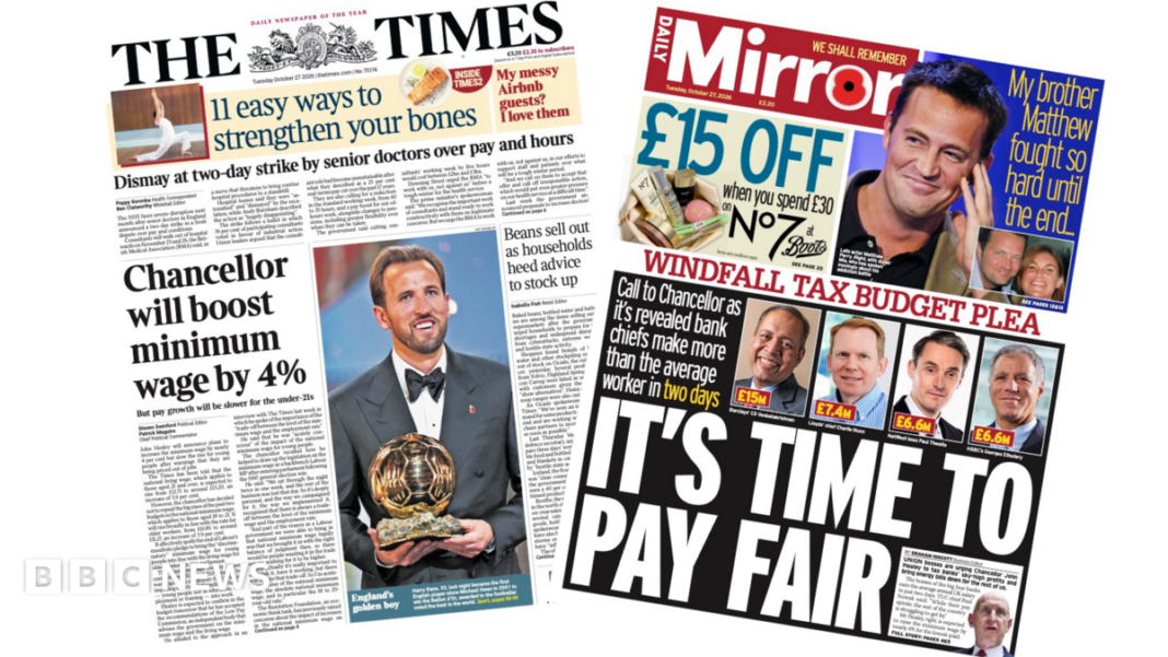 The Papers: ‘England’s golden boy’ Kane and ‘Time to pay fair’ The Papers: ‘England’s golden boy’ Kane and ‘Time to pay fair’