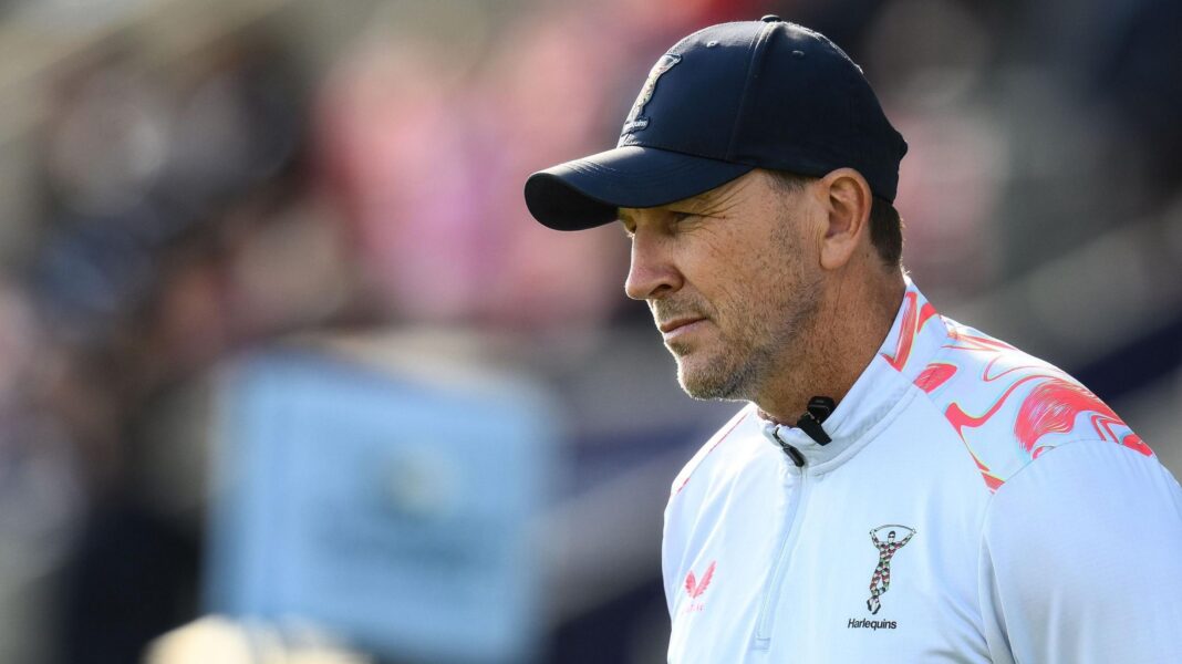 Gilmore urges Harlequins to continue improvement Harlequins head coach Jason Gilmore looks on during the game against Sale