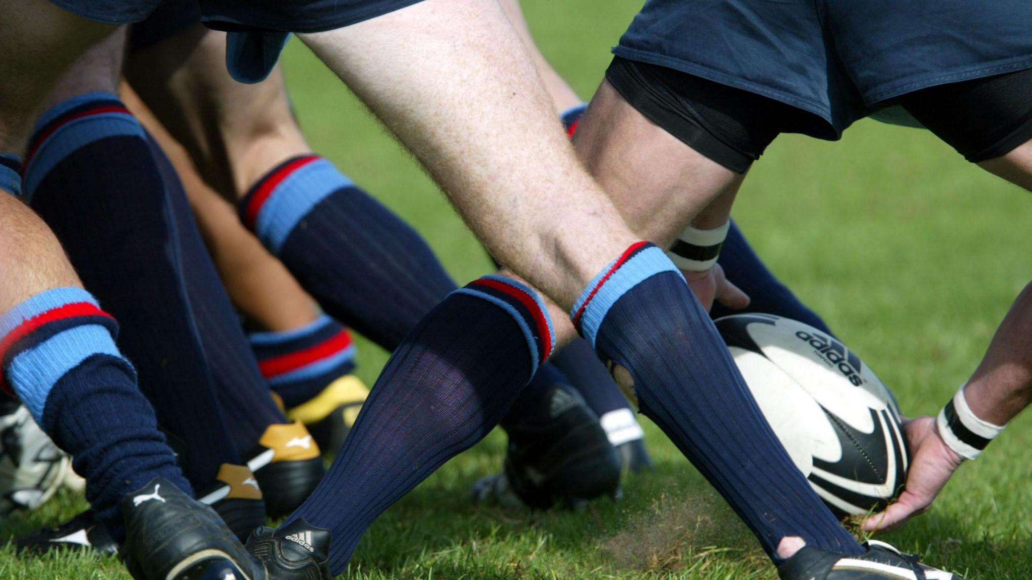 A generic picture of a ruck during a rugby match