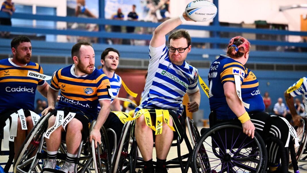 Chair skills, quick brain – how O’Neill adapted to wheelchair rugby league Finlay O'Neill weaves through the Leeds defence