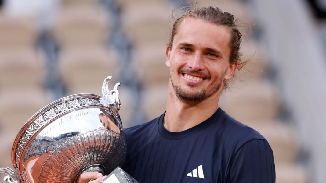 Alexander Zverev lifts the French Open trophy
