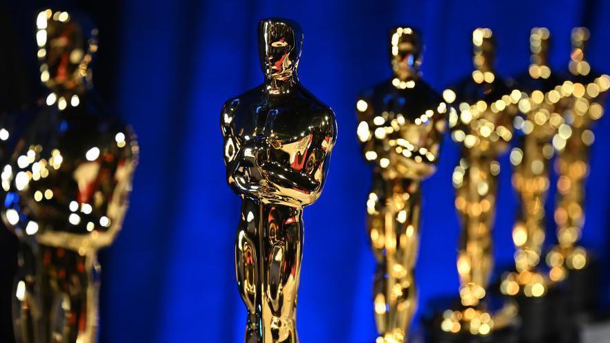 Oscar statuettes are seen backstage during the 97th Annual Oscars at Dolby Theatre on 02 March, 2025 in Hollywood