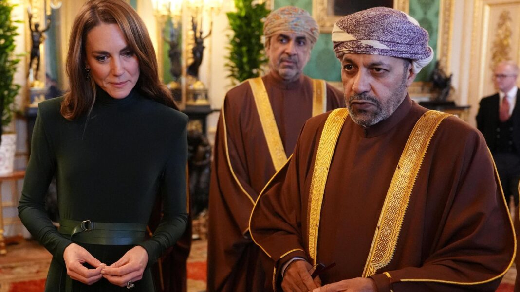 Royals roll out red carpet for visiting Sultan Princess of Wales, views a display of items from the Royal Collection in the Green Drawing Room, during Oman's Sultan Haitham bin Tariq's visit, at Windsor Castle in Windsor