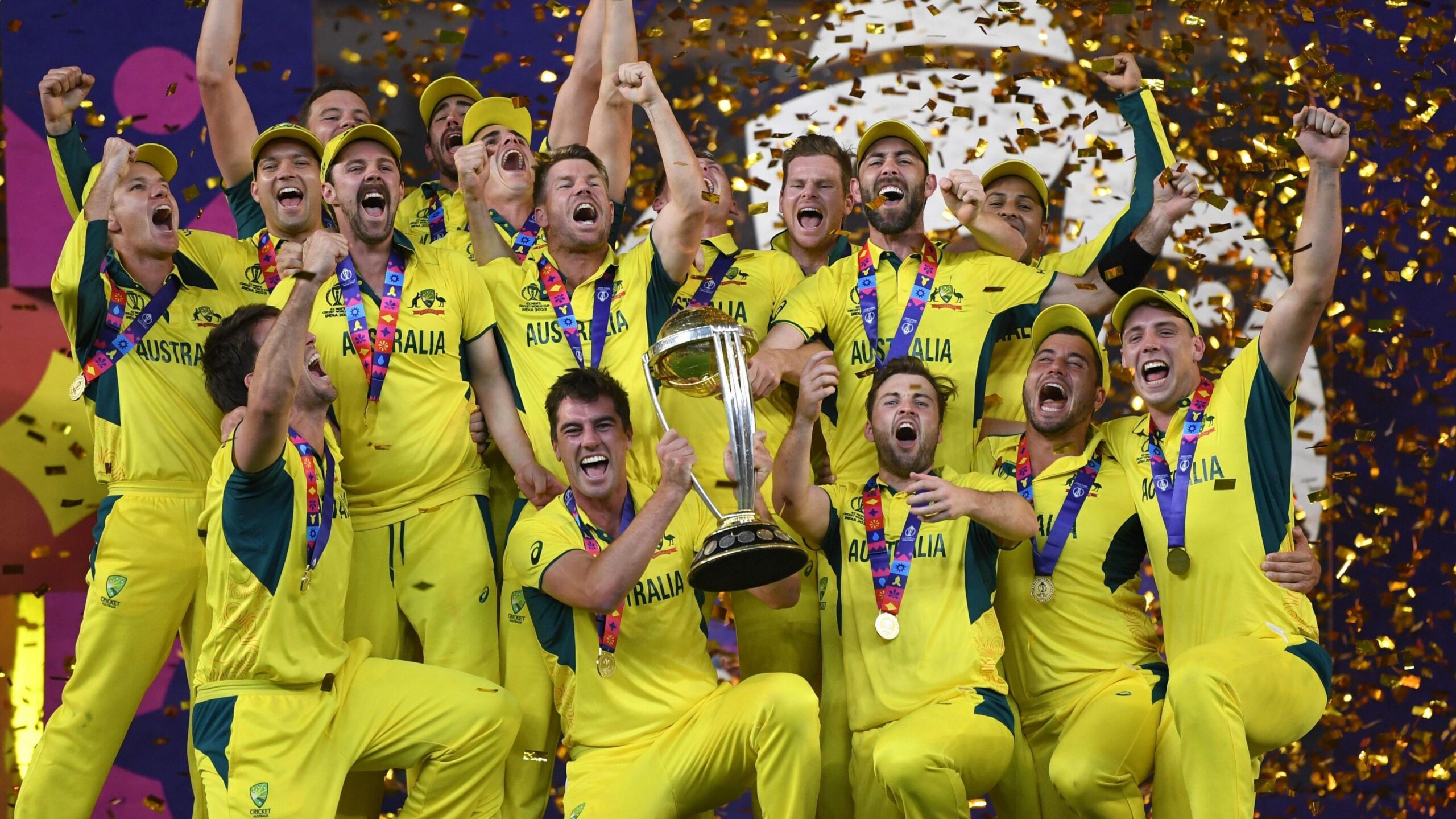 Australia celebrate winning the World Cup in 2023