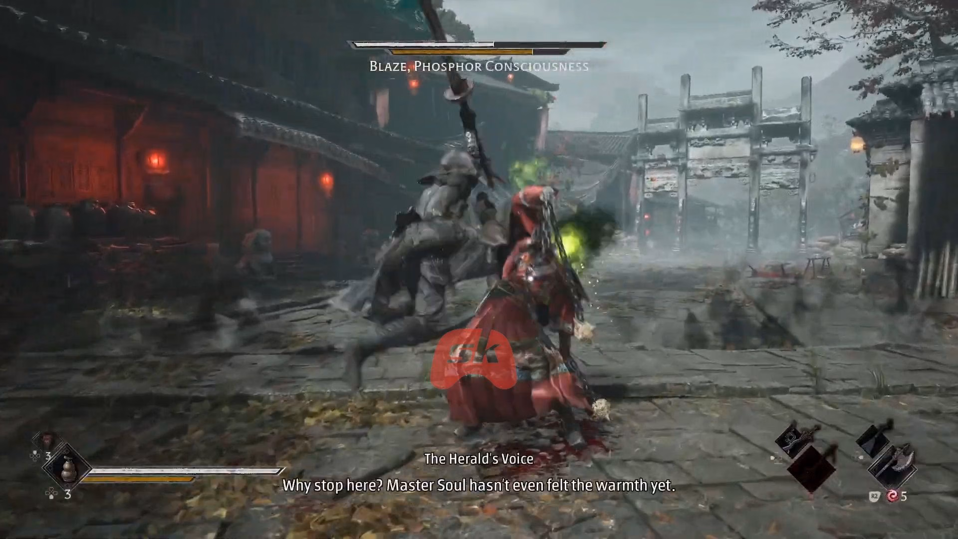 Burn Blade's health gauge with different combos (Image via SK Gaming || S-GAME Publishing)