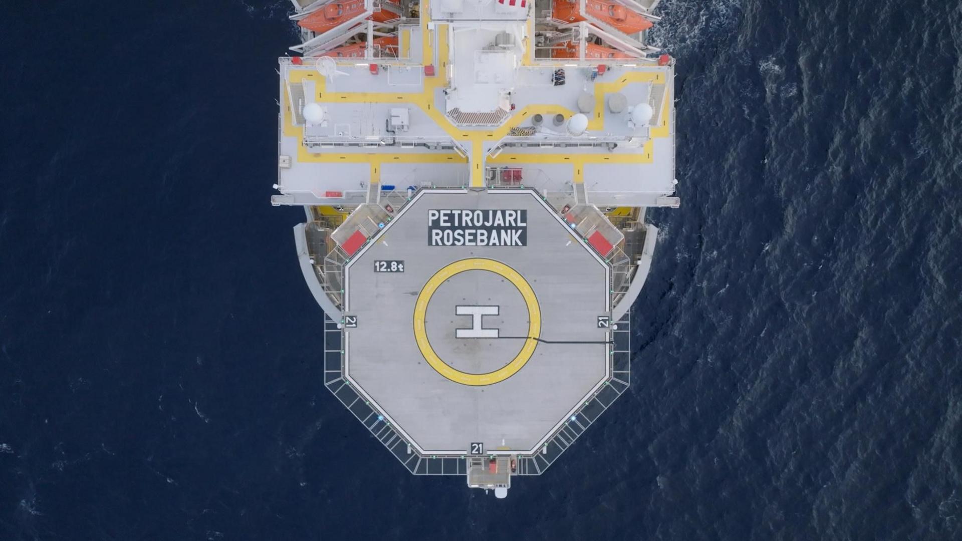 The helicopter deck on the Rosebank FPSO