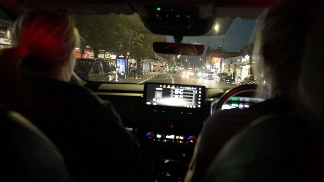 Met needs to move away from criminalising sex workers, officers say after Levy failings The backs of two female officers on patrol in a car at night