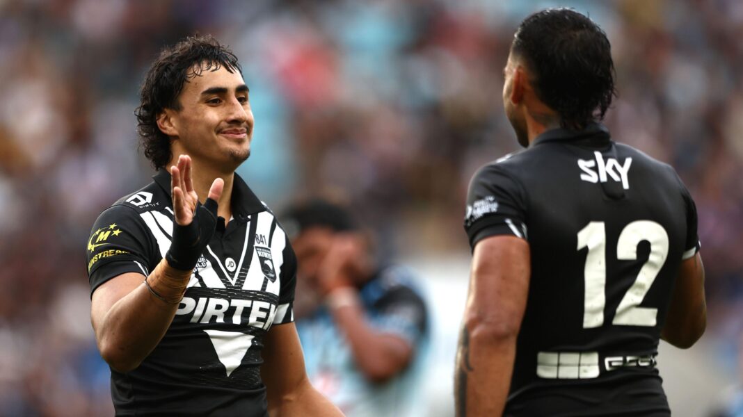 New Zealand into semis with statement win over Fiji Casey McLean celebrates after scoring a try for New Zealand