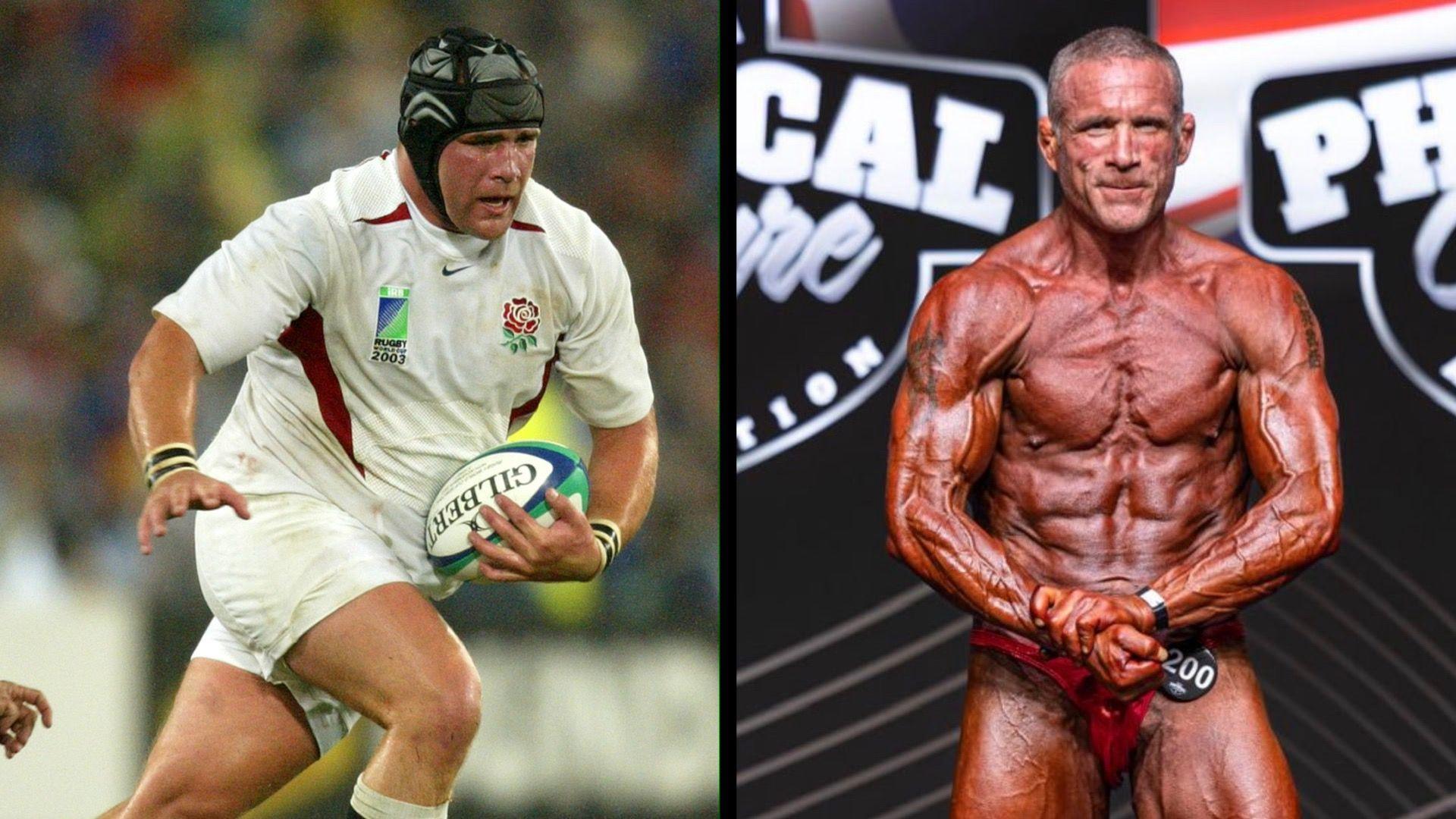 Phil Vickery playing for England at the 2003 Rugby World Cup and competing at the Physical Culture Association show in Hull in 2026