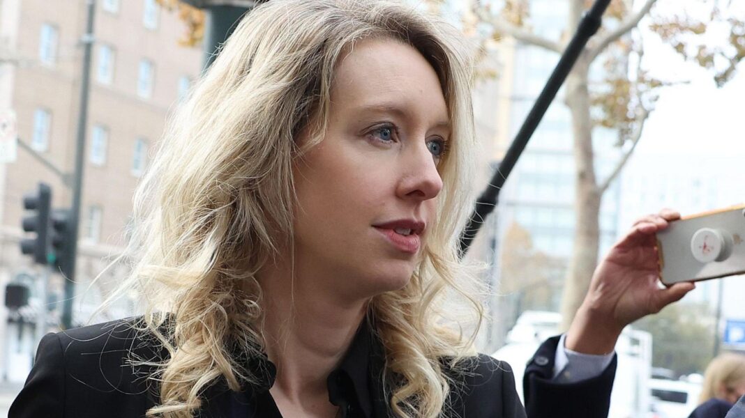 You Can See Everything documentary stuns with huge box office debut Elizabeth Holmes in a black jacket