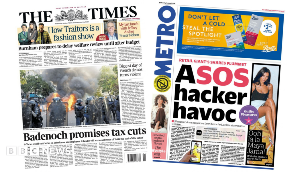 The Papers: ‘Badenoch promises tax cuts’ and ‘Asos hacker havoc’ The Papers: ‘Badenoch promises tax cuts’ and ‘Asos hacker havoc’