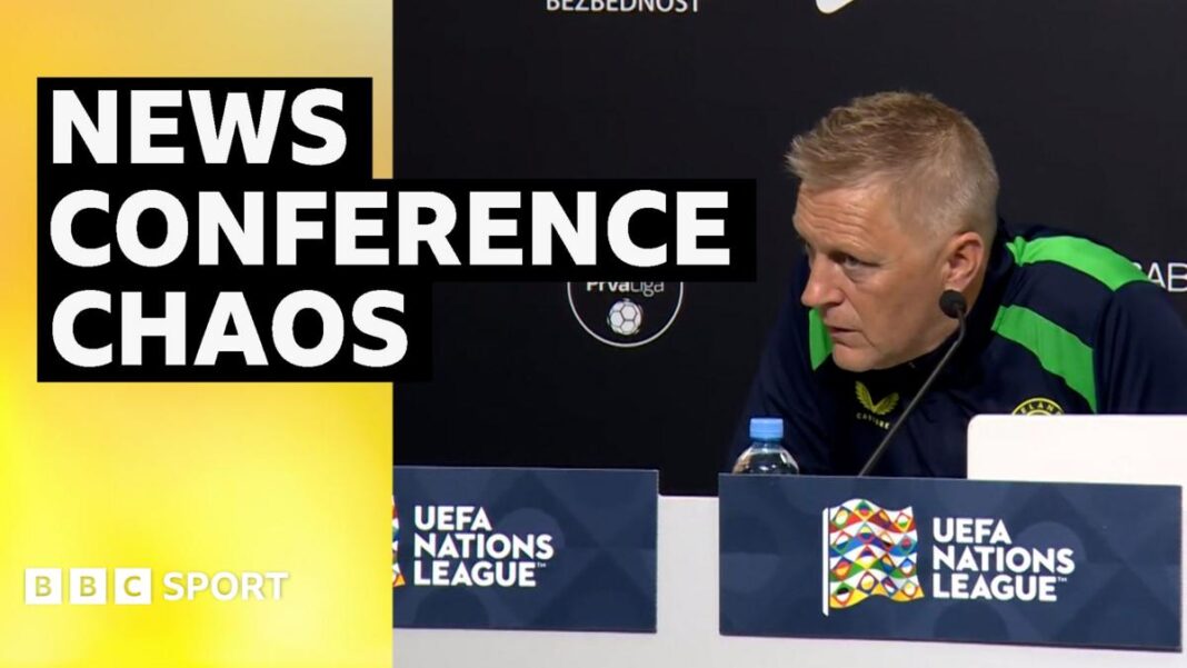 Chaotic end to Republic of Ireland news conference Chaotic end to Republic of Ireland news conference