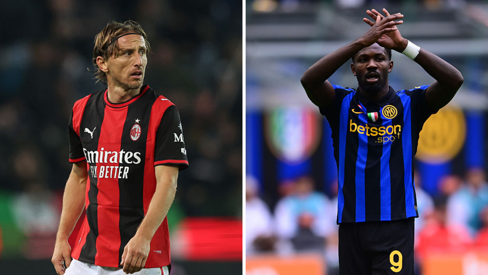 A split picture of Luka Modric and Marcus Thuram