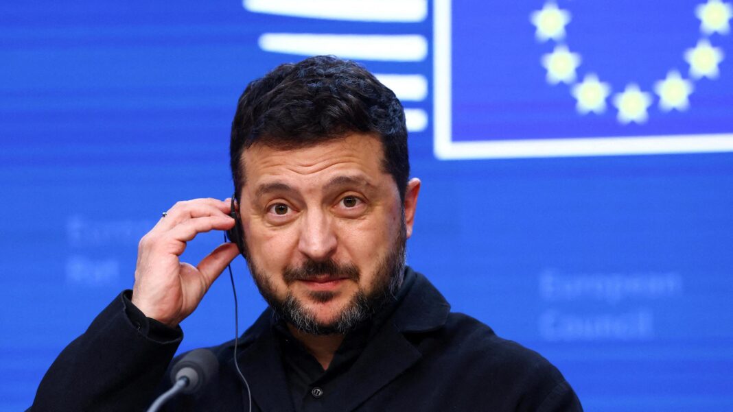 Trump says suspension of Russia sanctions is to keep peace negotiations going Ukrainian President Volodymyr Zelenskiy looks on during a press conference at a European Union leaders' summit in Brussels, Belgium, October 16, 2026.