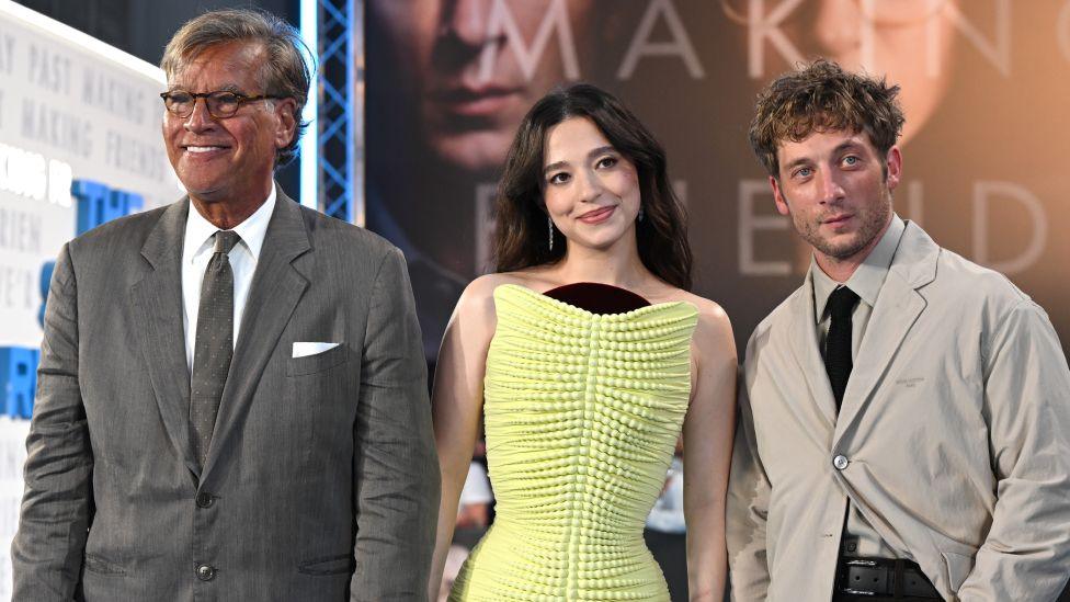 Aaron Sorkin, Mikey Madison and Jeremy Allen White attend the The Social Reckoning Gala Screening at Curzon Mayfair on September 29, 2026 in London, England.