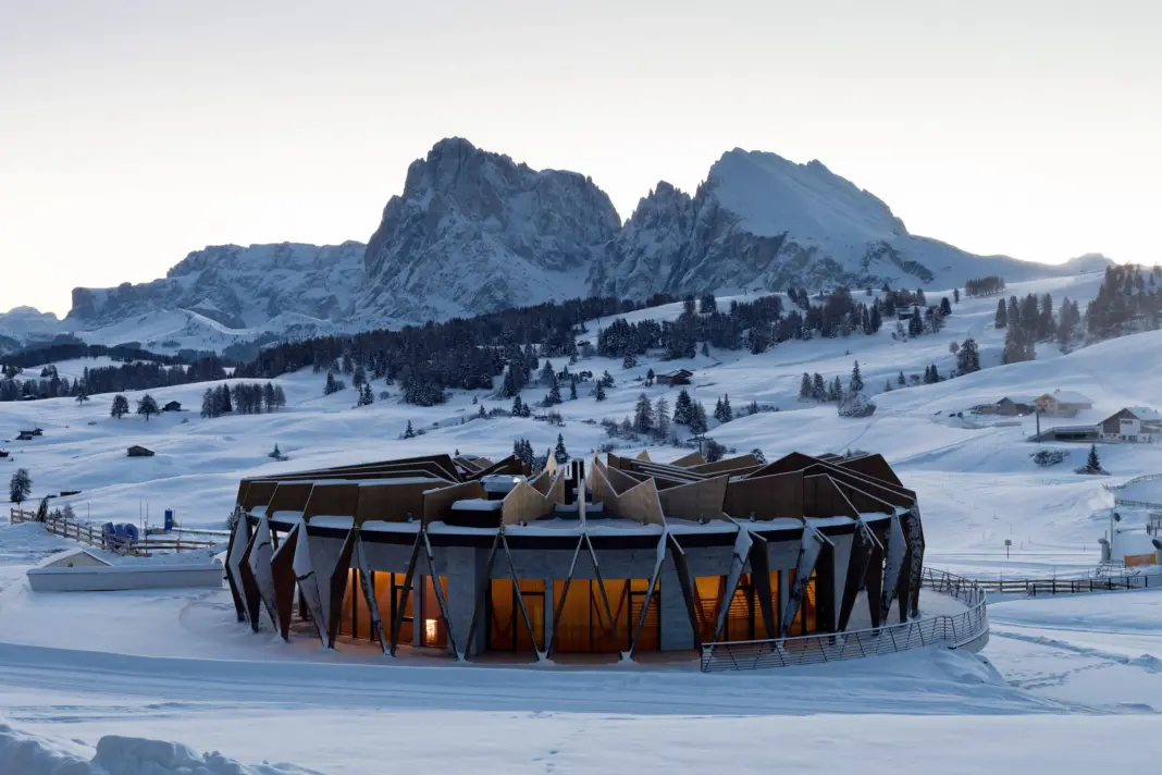 Alpina chalet exterior winter como alpina dolomites jan24 pr global