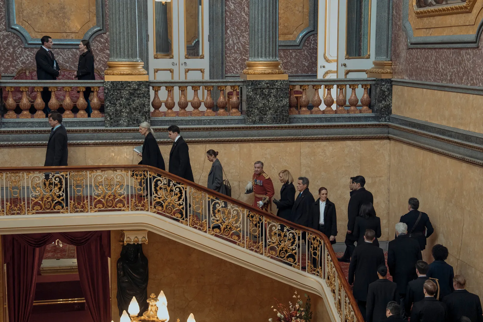 Image may contain Rufus Sewell Walter Faria Ashlee Wells Architecture Building House Housing Staircase and Handrail