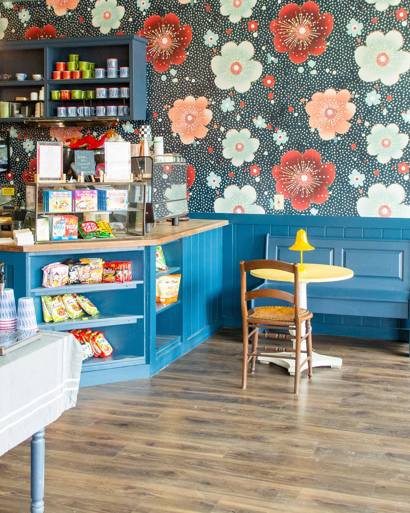 Image may contain Indoors Interior Design Shop Floor Chair Furniture Restaurant and Grocery Store