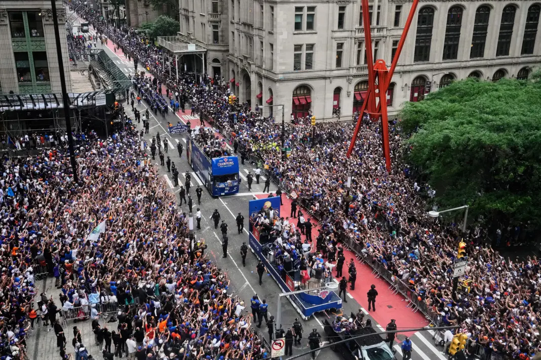 Knicks championship parade basketball