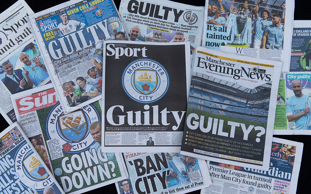 The British newspaper headlines after Manchester City found guilty of breaches of Premier League financial rules