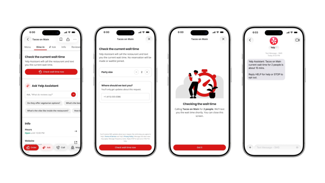 Yelp waitlist
