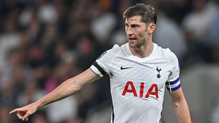 Ben Davies pictured wearing the Tottenham captain's armband