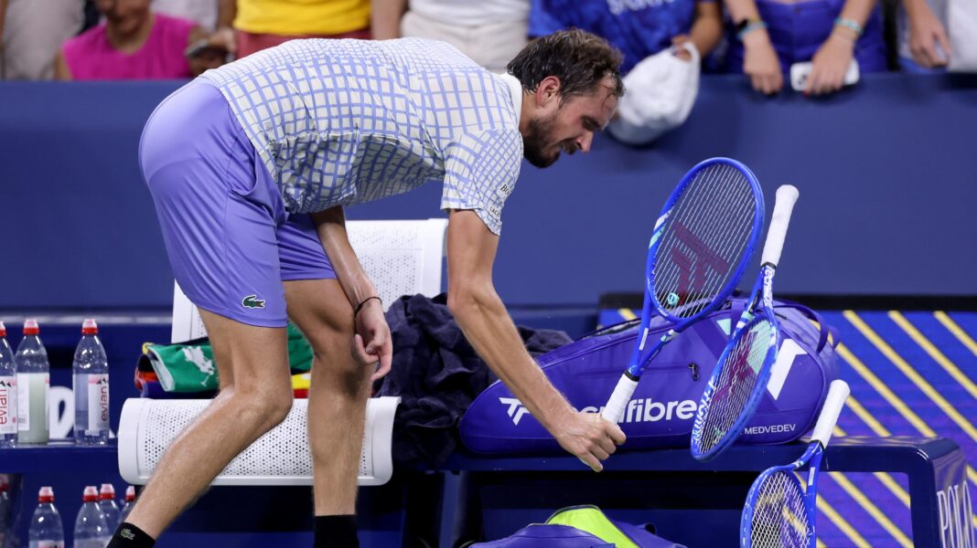 Calm in real life but demons on court – Medvedev runs out of chances Daniil Medvedev smashes his racquet during the 2025 US Open first round