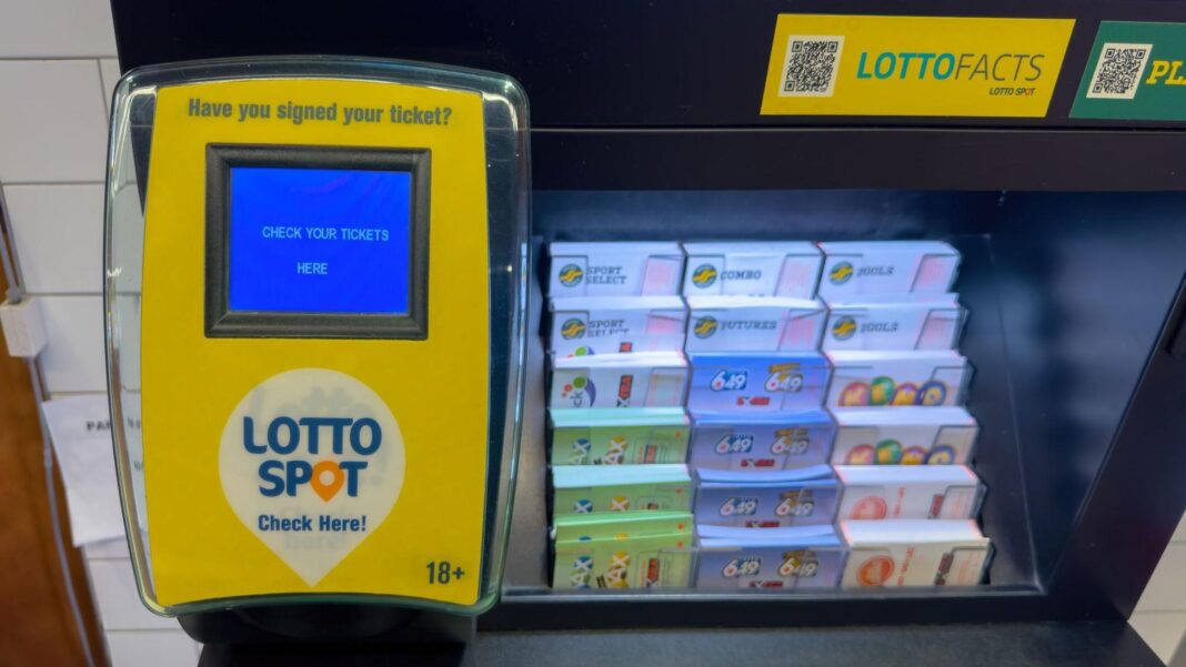 Clock ticks down for Canada lotto winner to claim massive prize Lotto Spot ticket checker and lottery scratch card display in a retail store