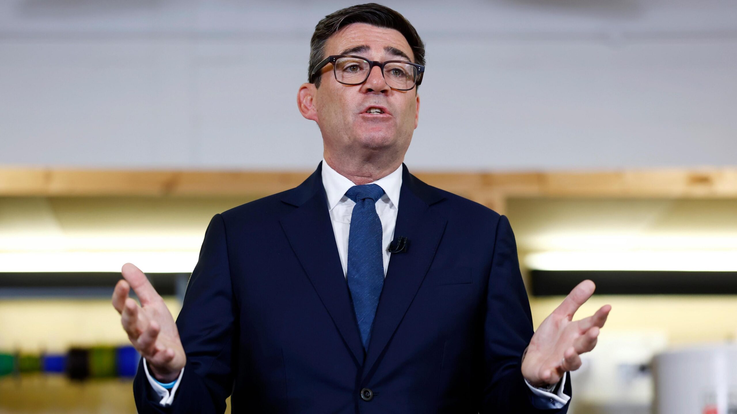 Andy Burnham appearing in Motherwell on Friday.