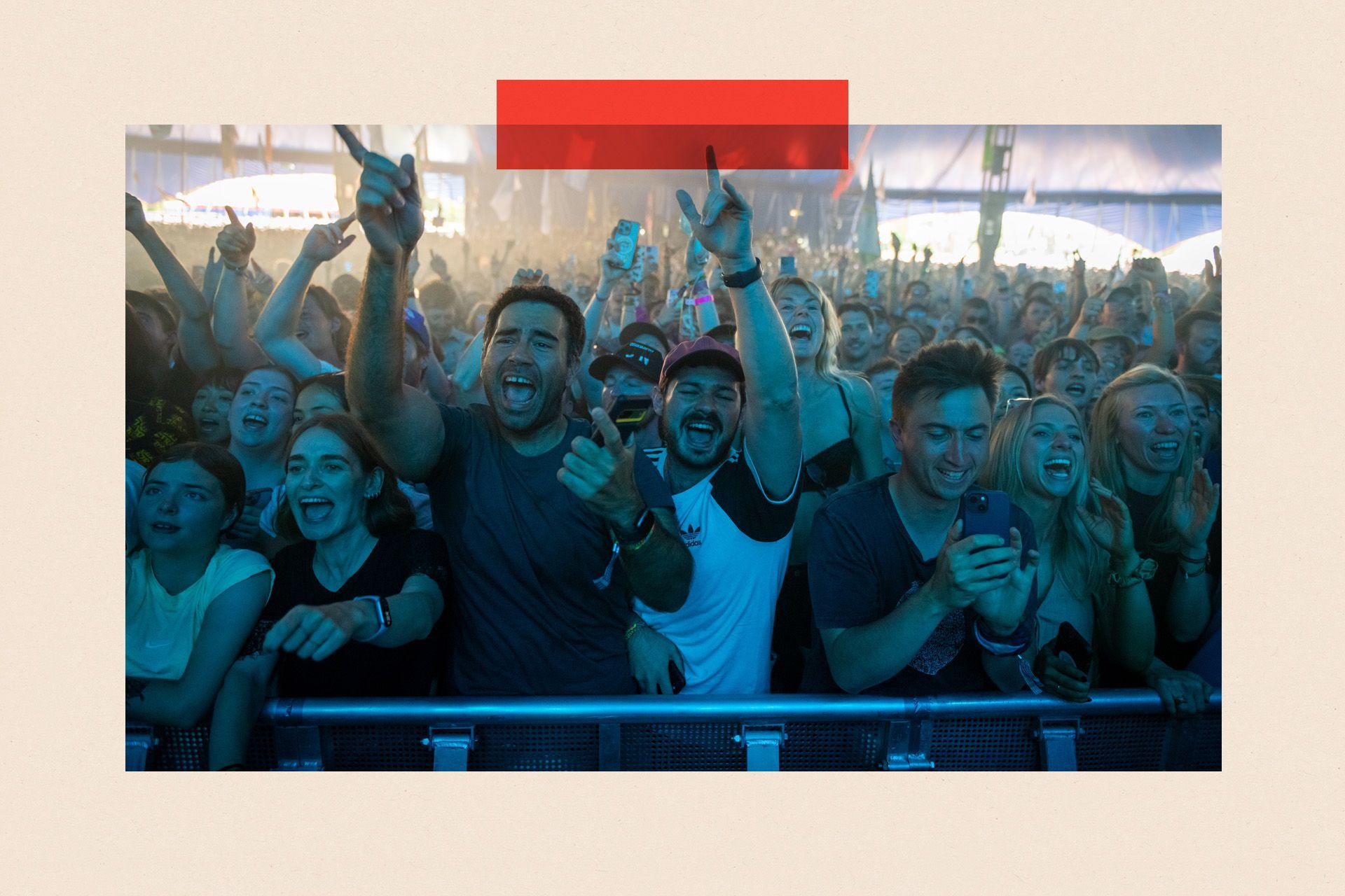 General view of the crowd as Lorde performs during day three of Glastonbury festival 2025 at Worthy Farm, Pilton on June 27, 2025 in Glastonbury, England