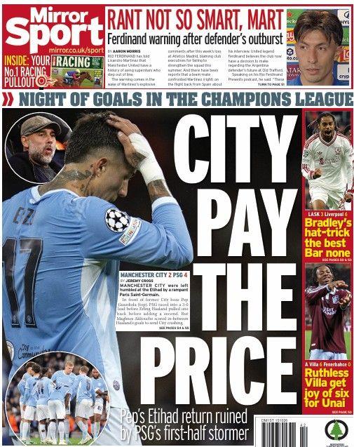 Daily Mirror back page
