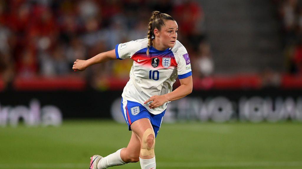 Ella Toone running while playing for England