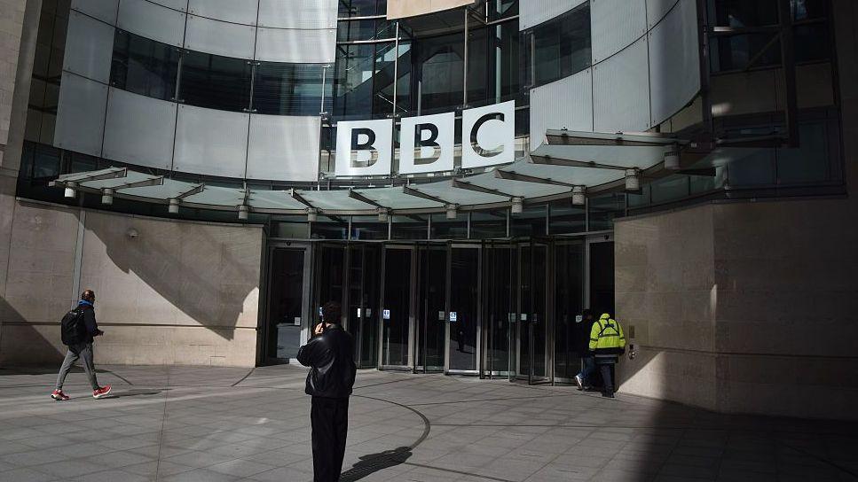 An exterior view of New Broadcasting House in the sun