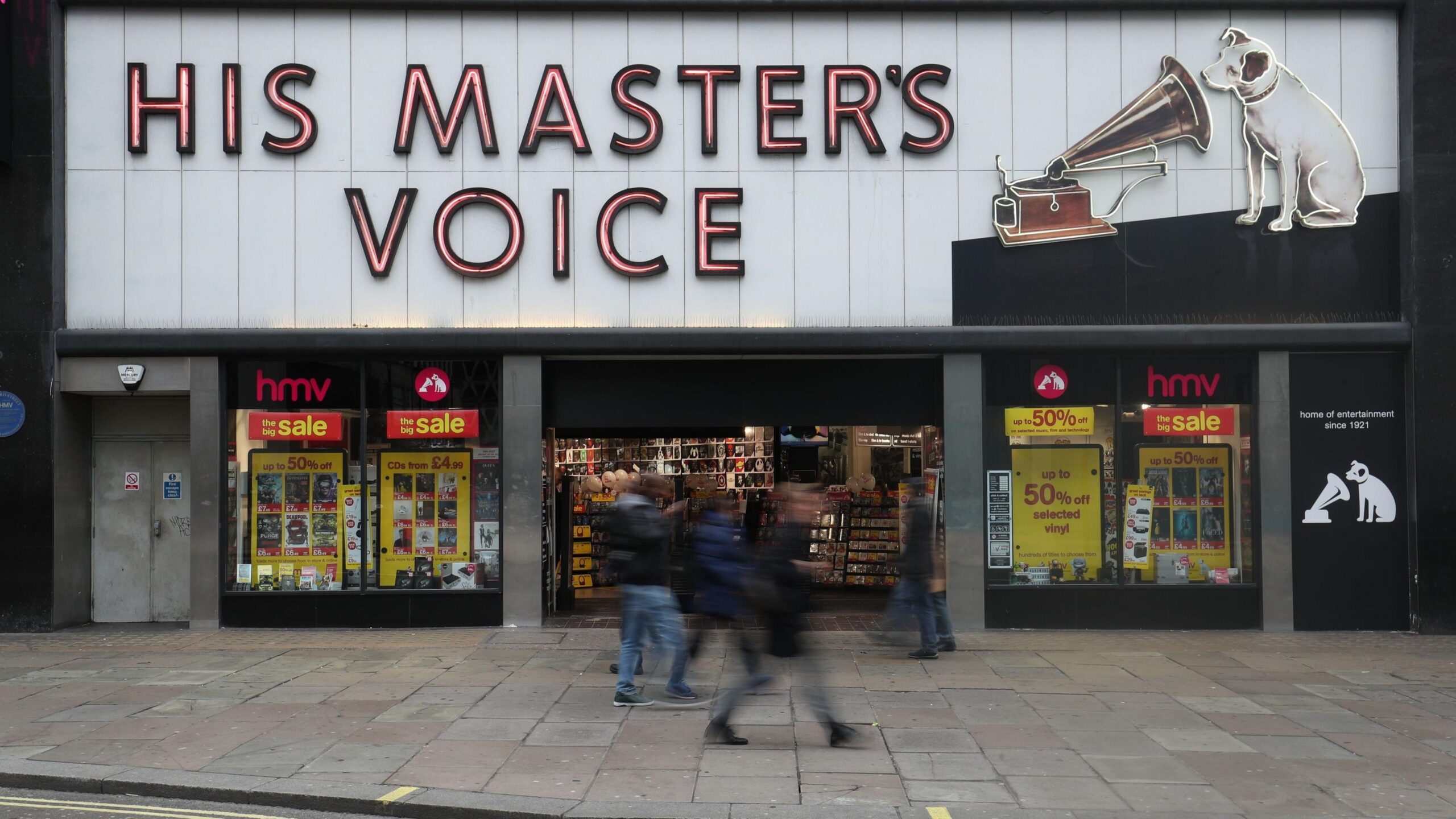 The HMV store on Oxford Street in London in 2018.