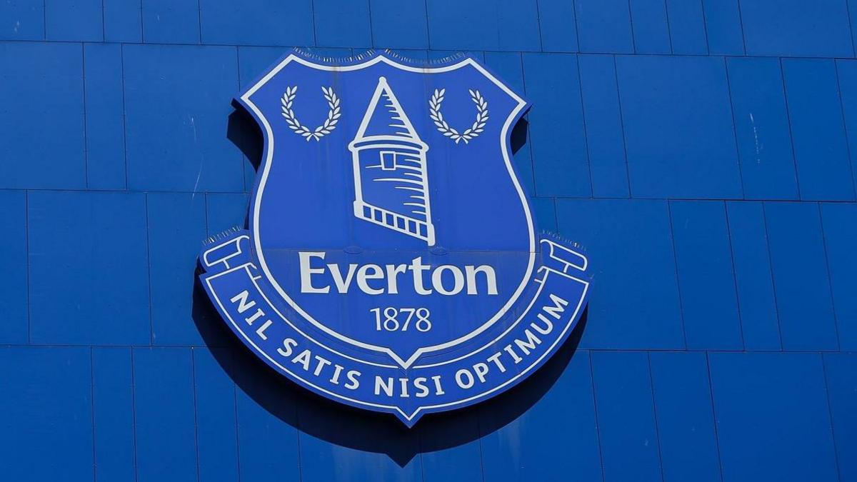 Everton's crest at Goodison Park